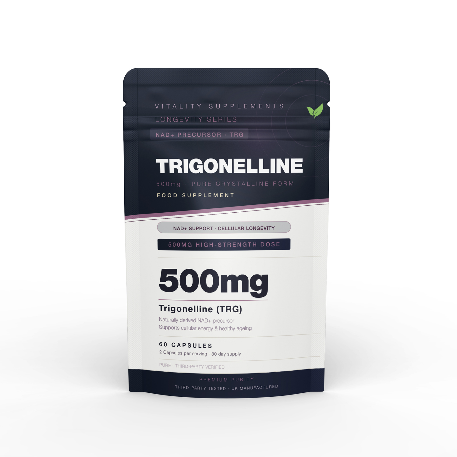 Trigonelline 500mg Capsules – High-Strength TRG Supplement – 60 Capsules