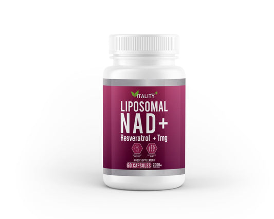 Advanced Liposomal NAD+ Complex: Enhanced Absorption 60 Capsules with Trans Resveratrol & TMG - Vitality & Longevity Boost, 30-Day Supply - Vitality Supplements