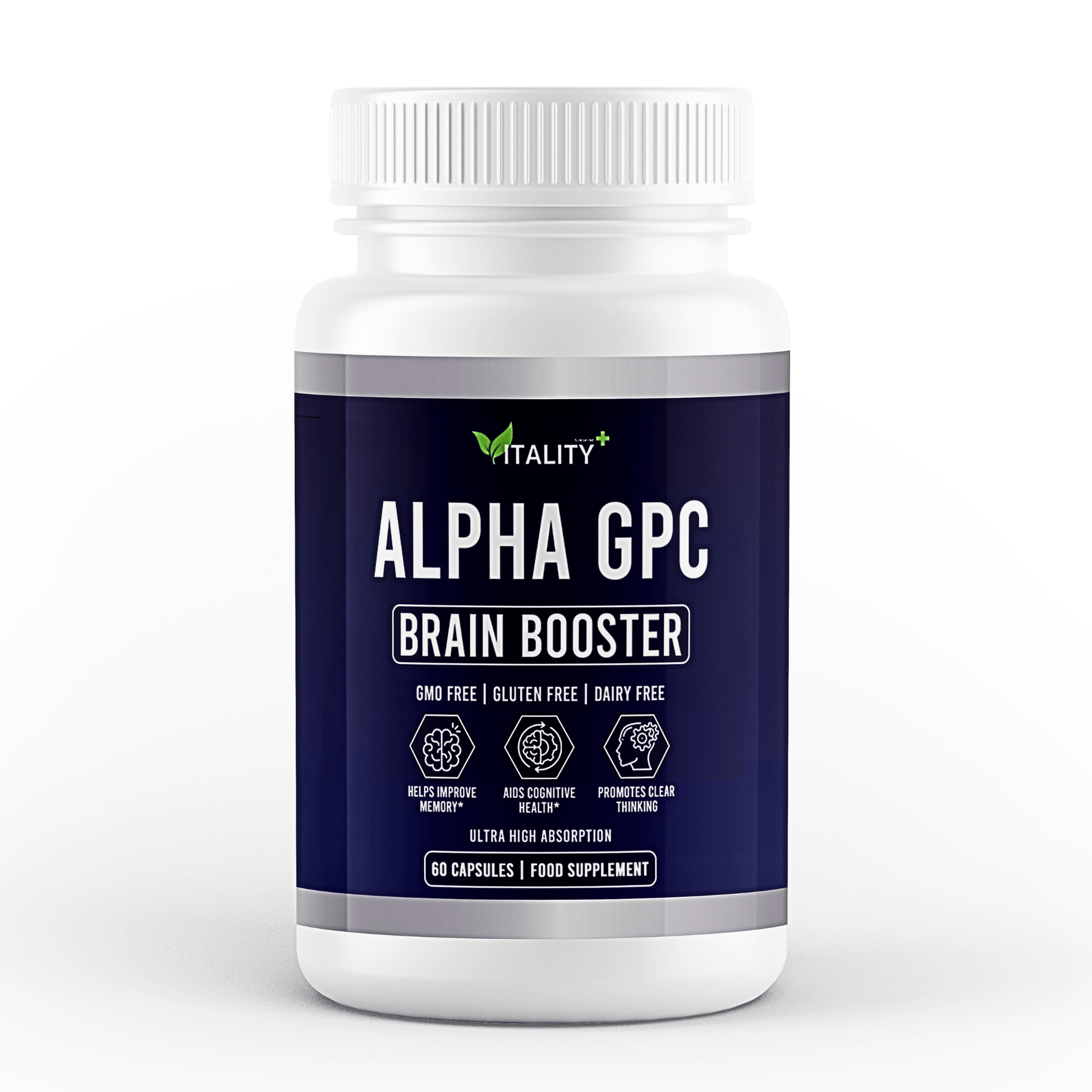 Alpha GPC Capsules - Ginkgo Biloba & Omega 3 - 1 Months Supply - Vitality Supplements