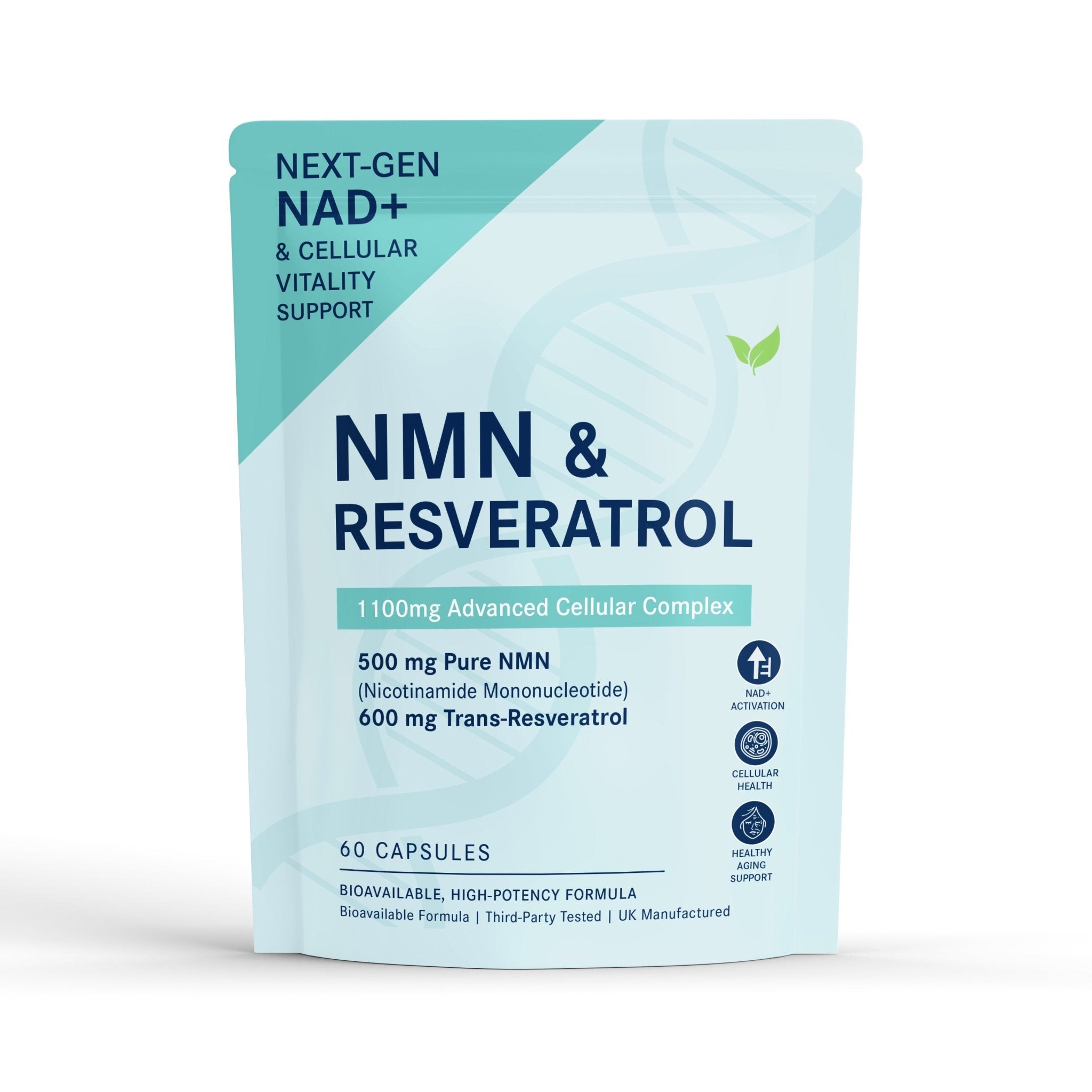 NMN + Resveratrol Capsules | 500mg NMN & 600mg Trans - Resveratrol - Vitality Supplements