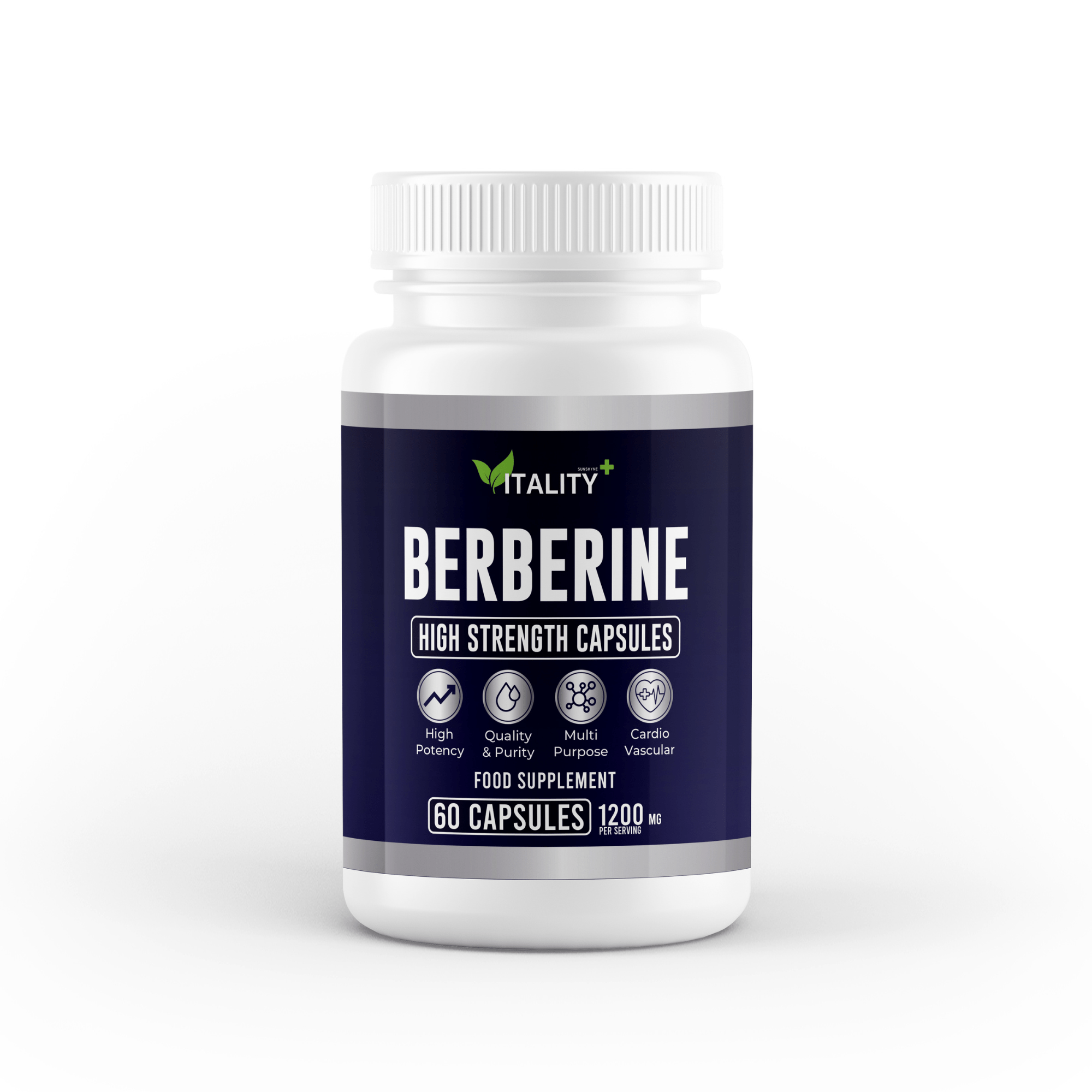 Vitality For Life Berberine Glucose Support Berberine Capsules 1200mg - 30-Day Supply for Blood Sugar & Metabolism