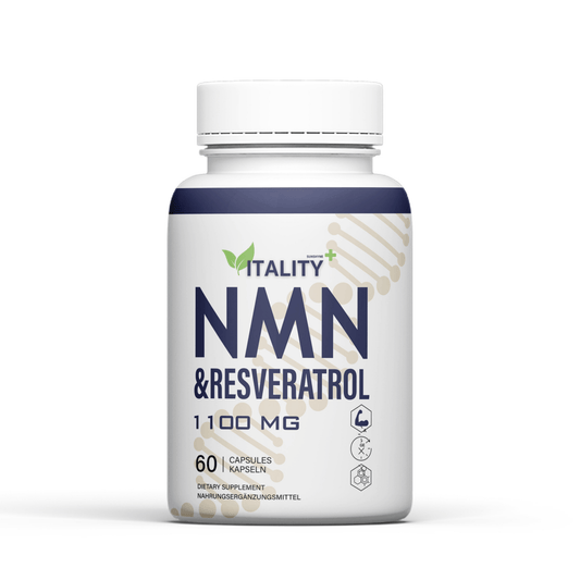 High Purity NMN & Resveratrol Supplement - Elevate NAD+, Cellular Health & Longevity | 1100mg | 1 Months Supply - Vitality Supplements
