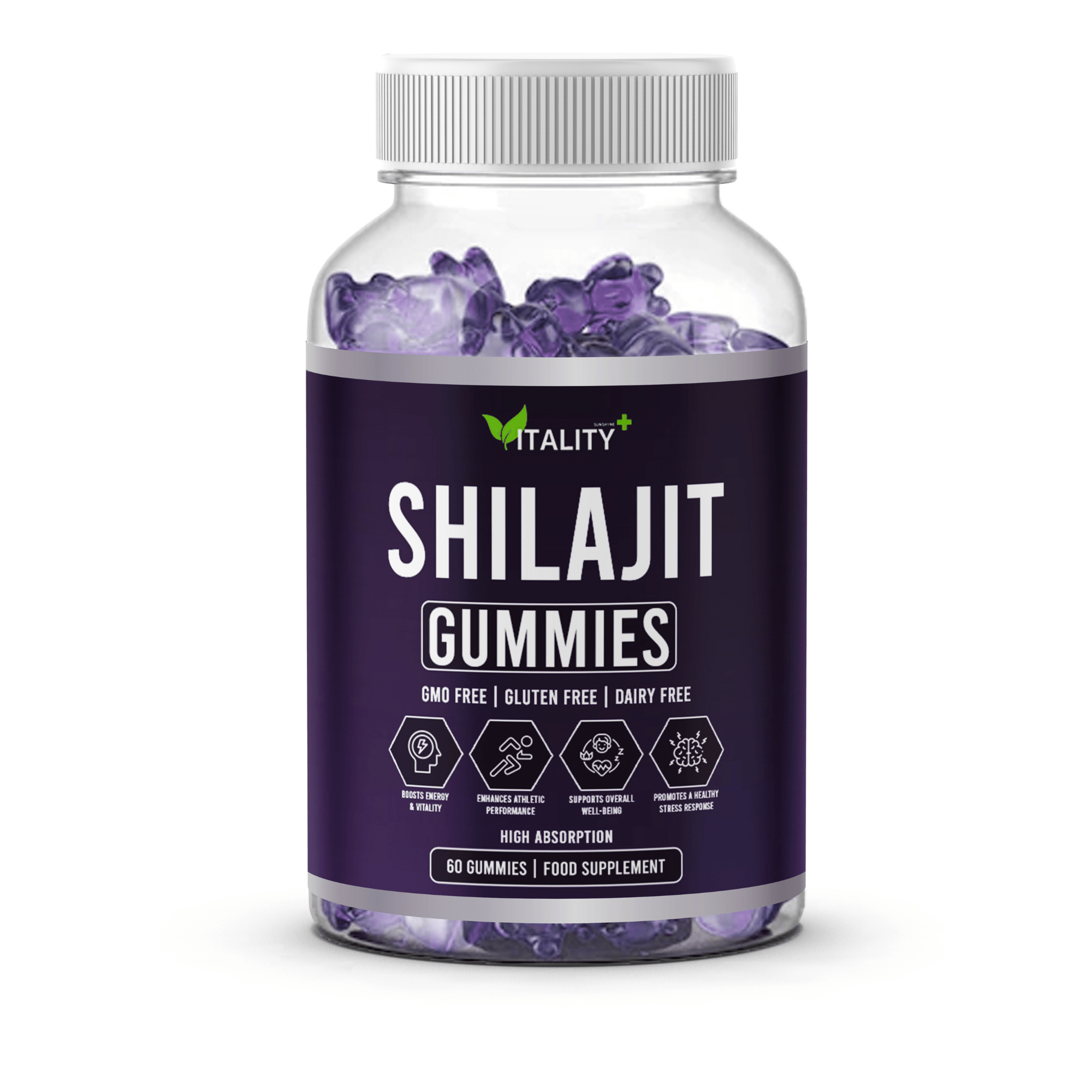 Premium Shilajit Gummies 60 Gummies 1 Month Supply Vitality