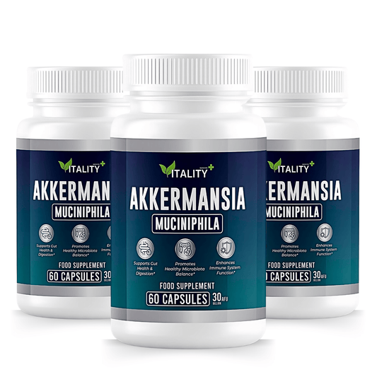 3 Pack Akkermansia Probiotic & Prebiotic 30 Billion AFU with Inulin – Ultimate Gut Health, Immune Support & Weight Management – 3 Months Supply - Vitality Supplements