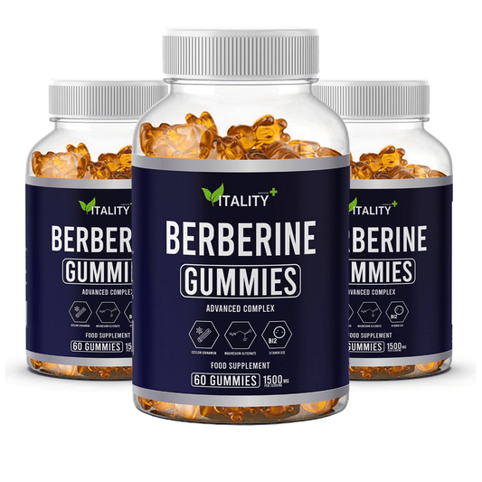 3 Pack Berberine HCL Gummies - Natural Blood Sugar Support & Metabolism Boost - 3 Months Supply - Vitality Supplements