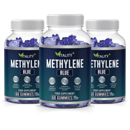 3 Pack Methylene Blue Gummies - Premium 180 Gummies, Three Month Supply | Cognitive Support & Cellular Health - Vitality Supplements