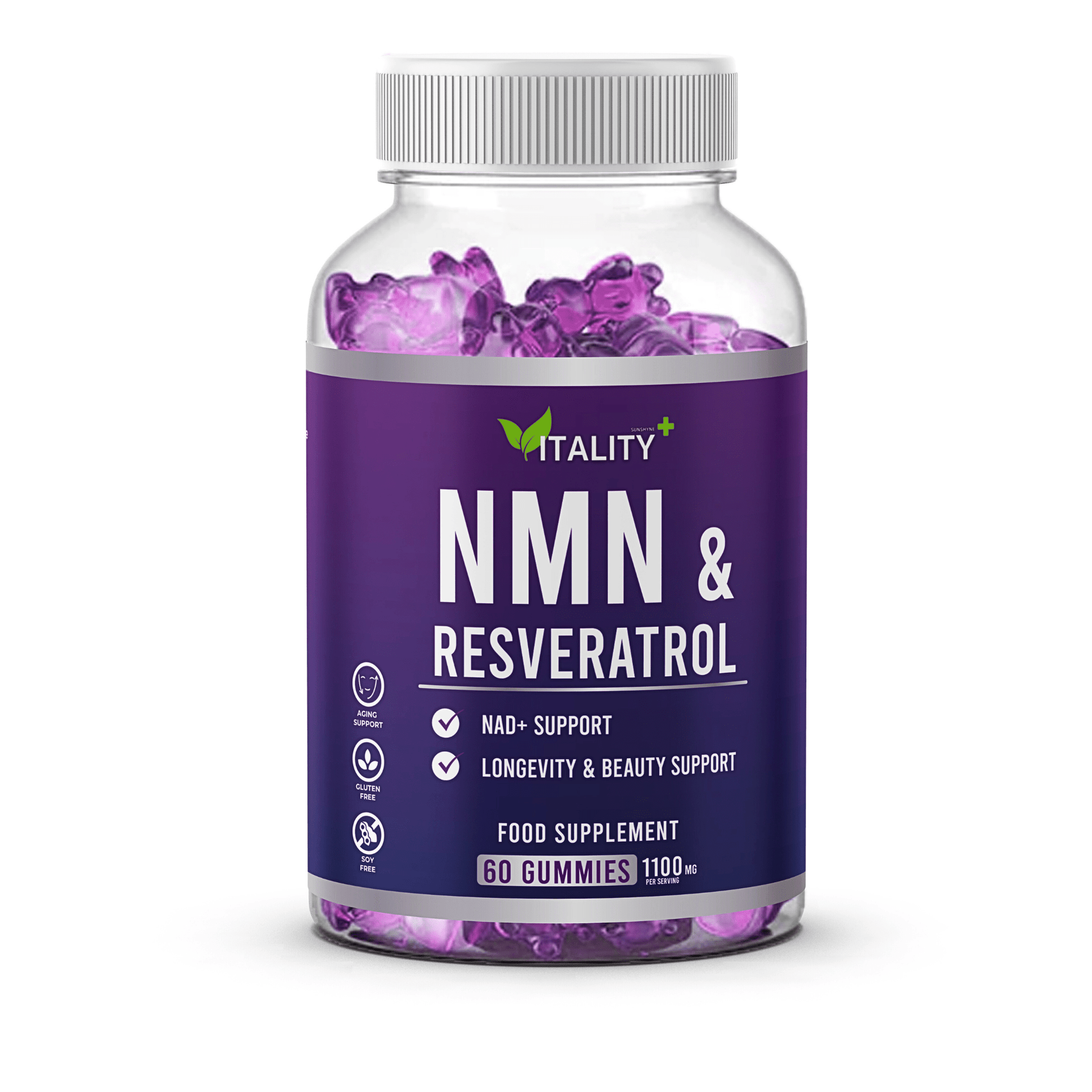 3 Pack NMN & Resveratrol Gummies| 1100mg | 99.95% Certified Purity | 180 Gummies | NAD+ | 3 Months Supply - Vitality Supplements