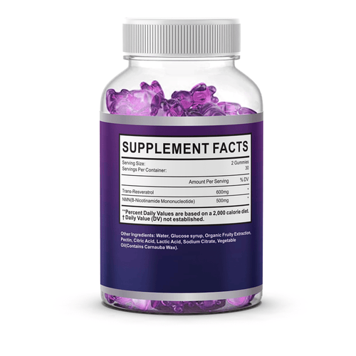 3 Pack NMN & Resveratrol Gummies| 1100mg | 99.95% Certified Purity | 180 Gummies | NAD+ | 3 Months Supply - Vitality Supplements