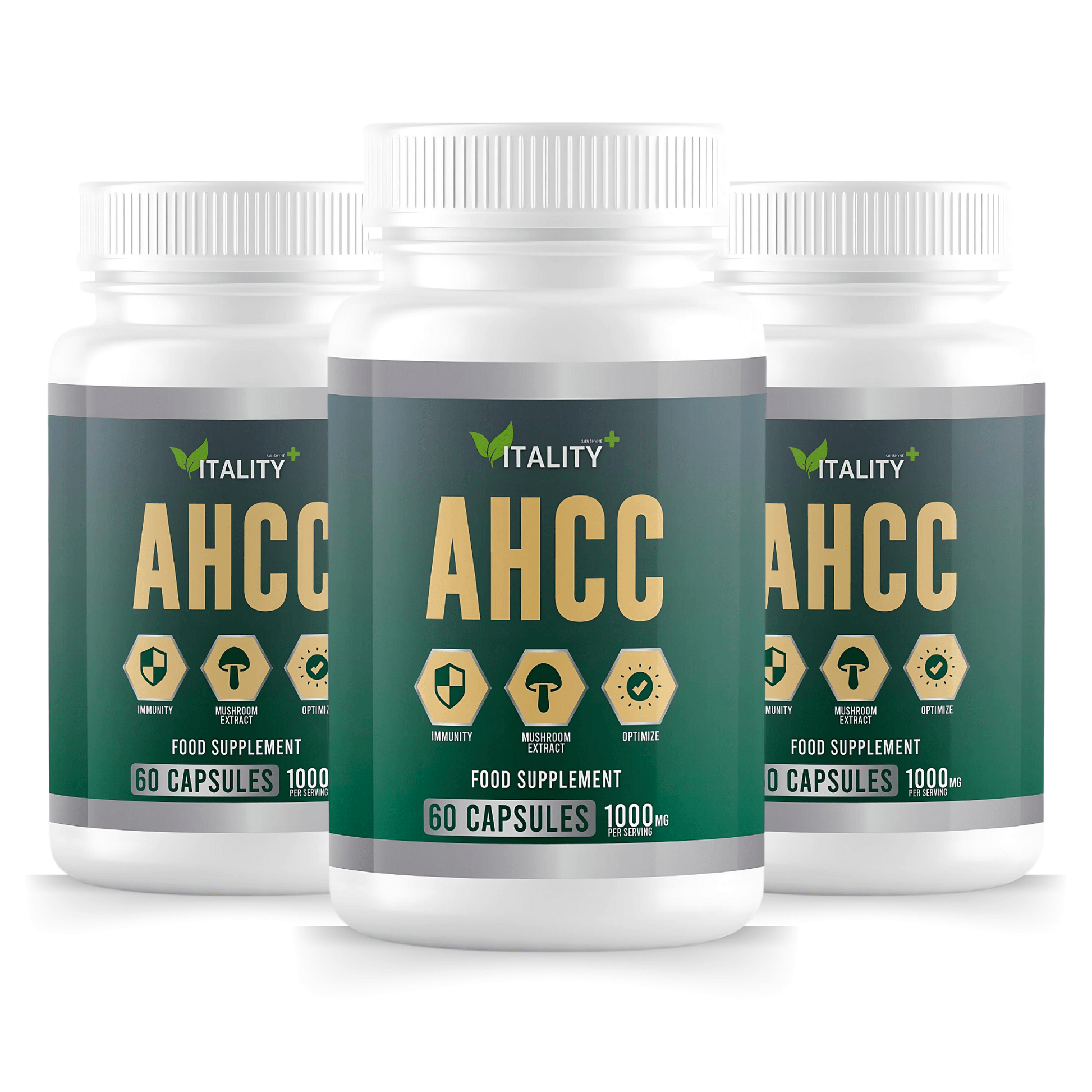 3 Pack Premium AHCC Capsules 1000mg - 180 Capsules, 3 Month Supply - Immune System Support Supplement - Vitality Supplements