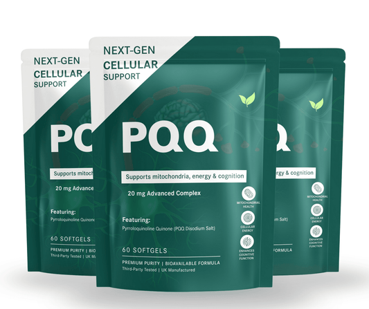 3 Pack Premium PQQ Capsules 20mg - High Potency Mitochondrial Support, Cognitive Health, and Energy Boost, 90 Servings,180 Capsules - Vitality Supplements