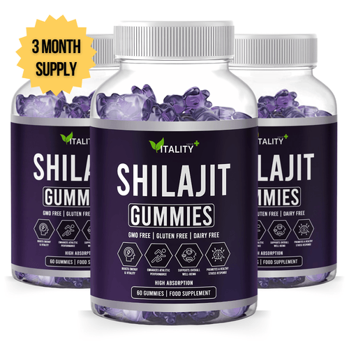 3 Pack Premium Shilajit Gummies | 180 Gummies | 3 - Month Supply - Vitality Supplements