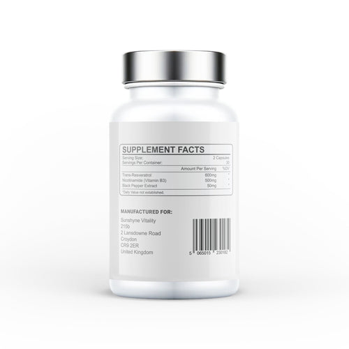 6 Pack NMN & Resveratrol Supplement | 1100mg | 99.95% Certified Purity | 360 Caps | NAD+ | 6 Months Supply - Vitality Supplements