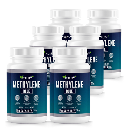 6x Methylene Blue Capsules - Premium 360 Capsules, 6 Month Supply | Cognitive Support & Cellular Health - Vitality Supplements