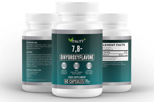 7,8 - Dihydroxyflavone – 25mg | 60 Vegan Capsules | Premium Flavonoid Extract - Vitality Supplements