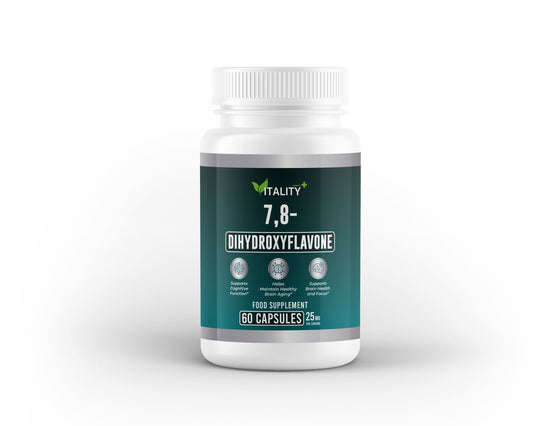 7,8 - Dihydroxyflavone – 25mg | 60 Vegan Capsules | Premium Flavonoid Extract - Vitality Supplements