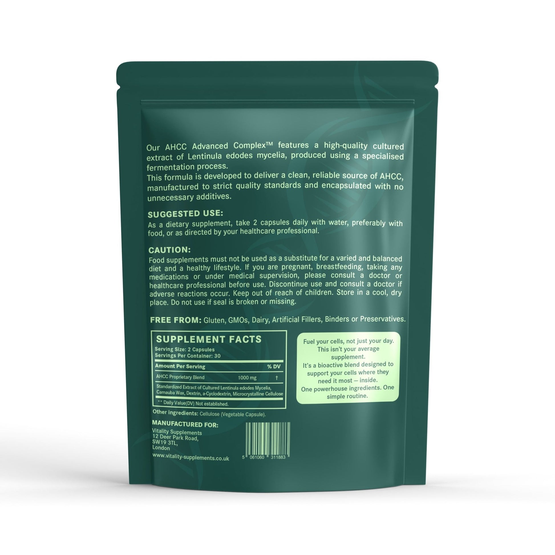 AHCC – Advanced Mushroom Complex (1,000 mg) - Vitality Supplements