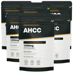 AHCC Mushroom Extract 1000mg Capsules | Premium Immune Support | 60 Capsules | UK Made | Vitality Supplements - Vitality Supplements