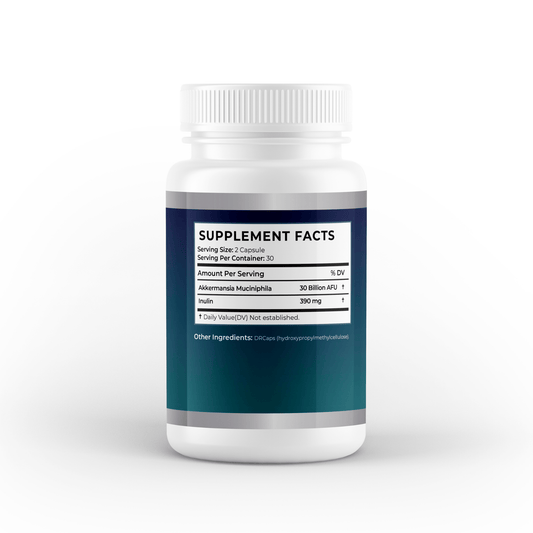 Akkermansia Probiotic & Prebiotic 30 Billion AFU with Inulin – Ultimate Gut Health, Immune Support & Weight Management – 1 Months SUpply - Vitality Supplements