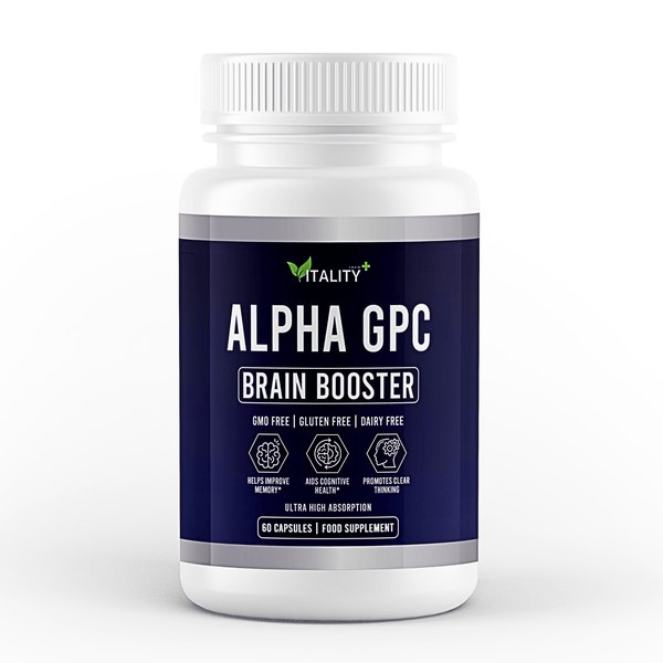Alpha GPC Capsules - Ginkgo Biloba & Omega 3 - 1 Months Supply - Vitality Supplements