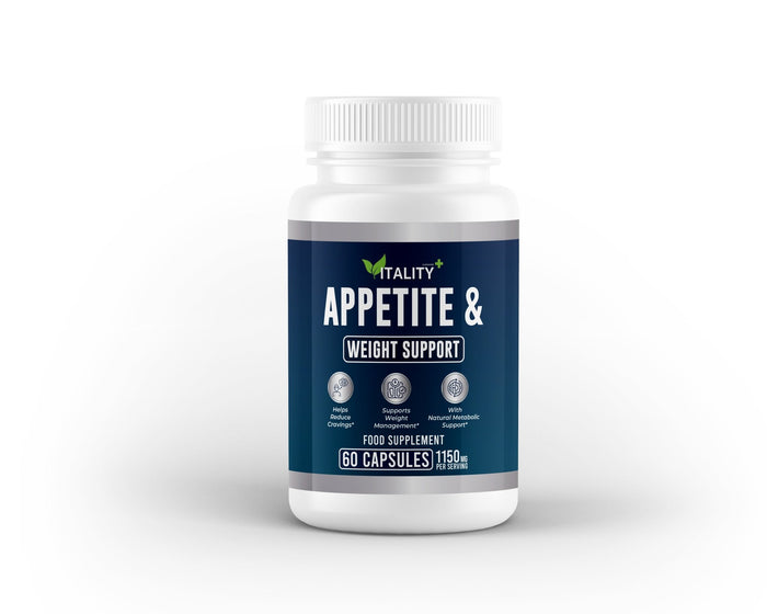 Appetite & Weight Support – Glucomannan & Green Tea Extract | 1150mg | 60 Vegan Capsules - Vitality Supplements
