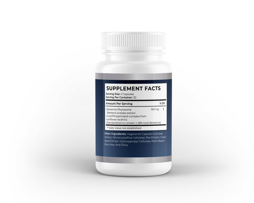 Berberine Phytosome 550mg | 60 Capsules | Enhanced Bioavailability Supplement - Vitality Supplements