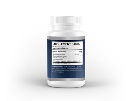 Berberine Phytosome 550mg | 60 Capsules | Enhanced Bioavailability Supplement - Vitality Supplements