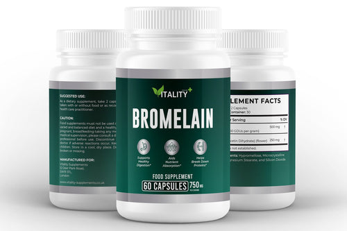 Bromelain 500mg + Quercetin 250mg | Immune & Inflammation Support | 60 Capsules - Vitality Supplements