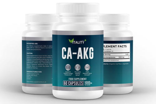 Ca - AKG 1000mg | Calcium Alpha - Ketoglutarate | 60 Capsules | Cellular Energy & Longevity Support - Vitality Supplements