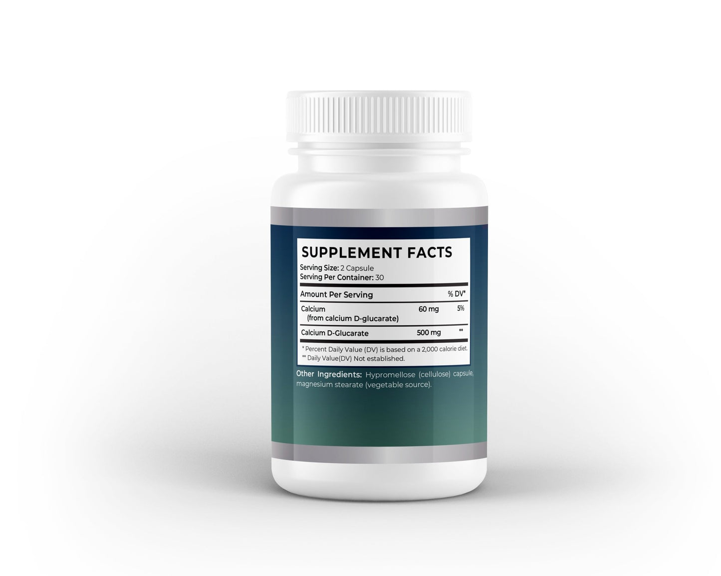 Calcium D - Glucarate 500mg | Plant - Based Calcium Supplement | 60 Vegan Capsules - Vitality Supplements