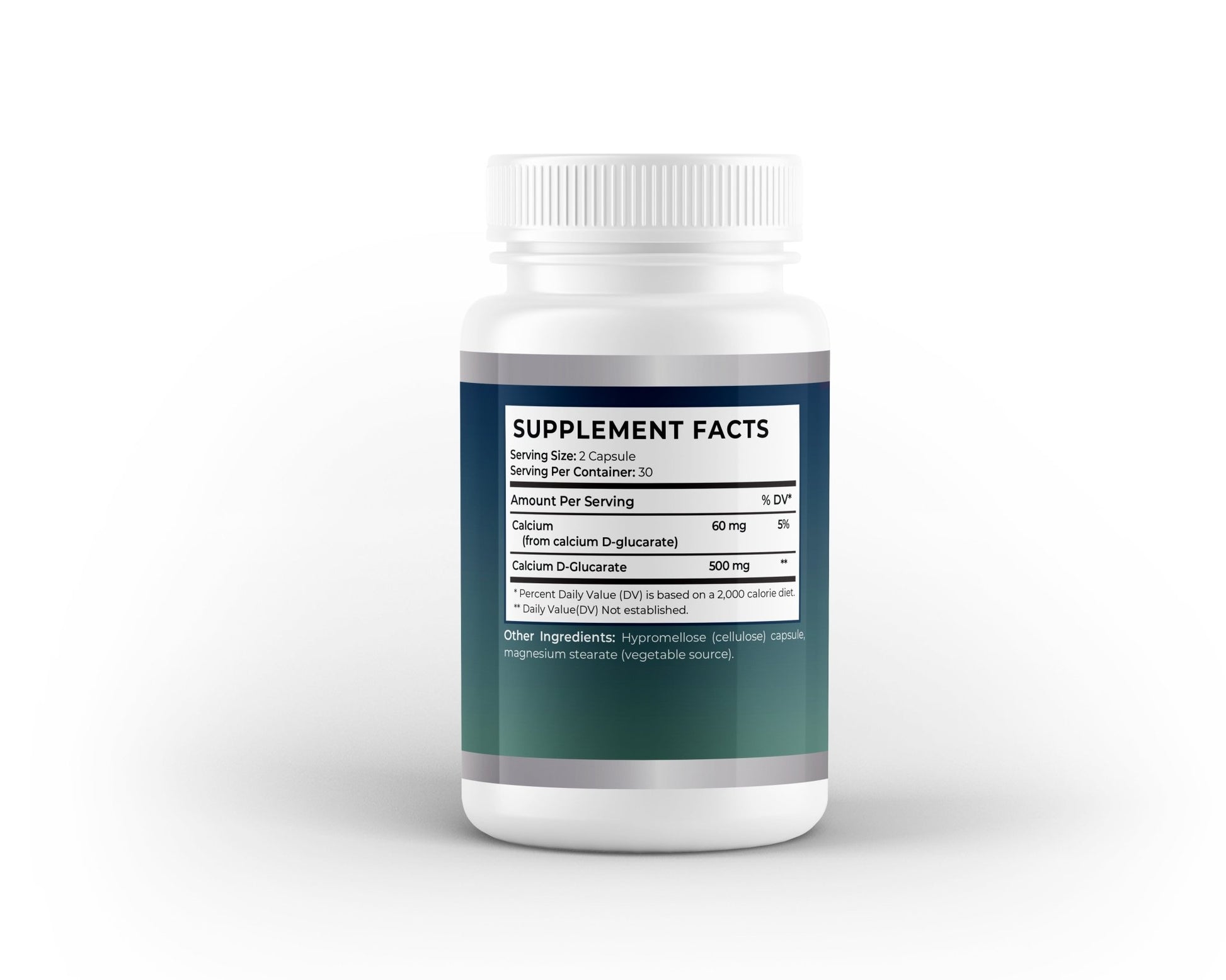 Calcium D - Glucarate 500mg | Plant - Based Calcium Supplement | 60 Vegan Capsules - Vitality Supplements