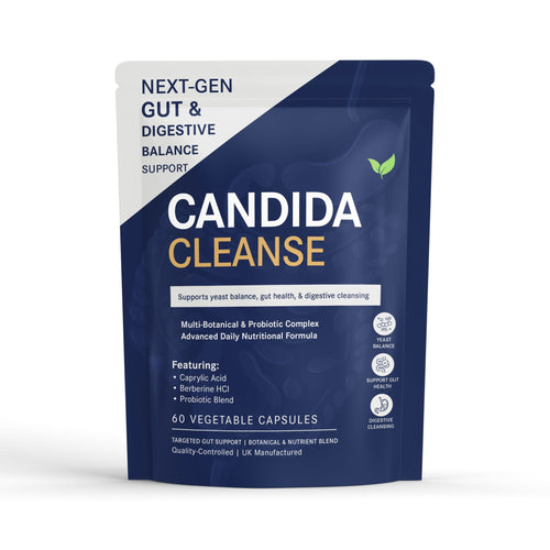 Candida Cleanse Complex Capsules – Gut & Digestive Balance Support with Probiotics, Caprylic Acid & Botanicals – 60 Vegan Capsules - Vitality Supplements