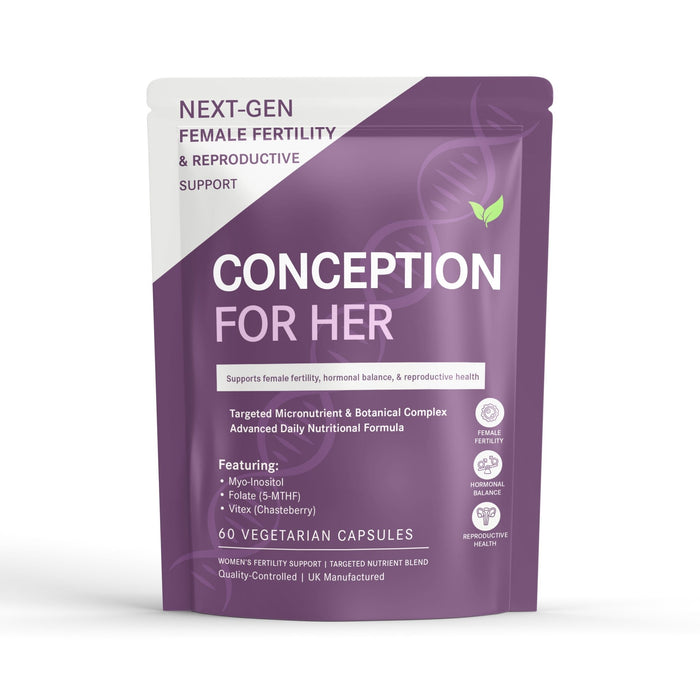 Conception For Her Capsules – Female Fertility & Hormonal Balance Support with Myo - Inositol, Folate (5 - MTHF) & Vitex – 60 Vegetarian Capsules - Vitality Supplements