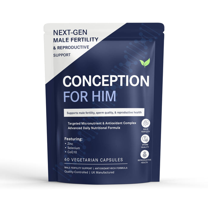 Conception For Him Capsules – Male Fertility & Reproductive Health Support with Zinc, Selenium & CoQ10 – 60 Vegetarian Capsules - Vitality Supplements