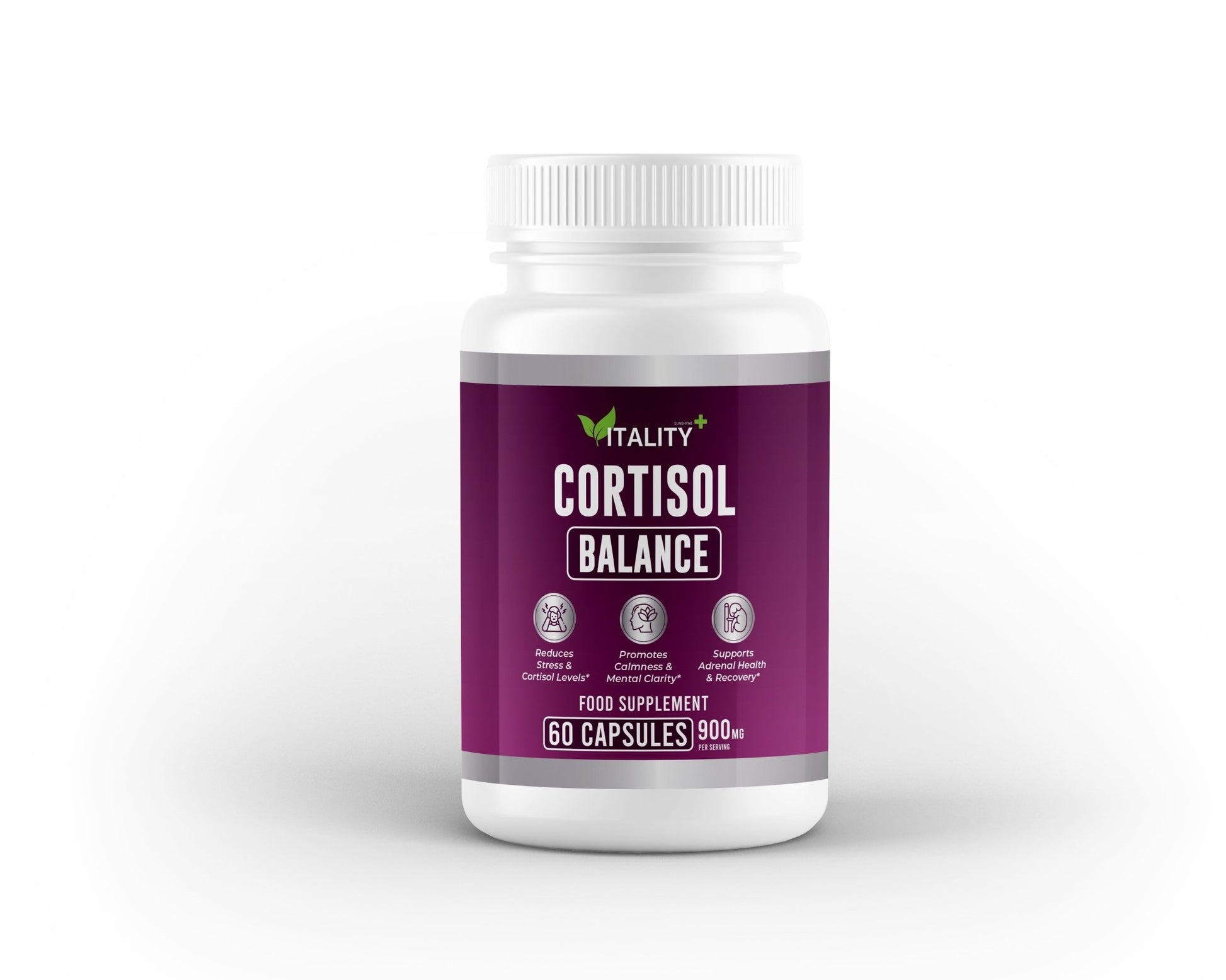 Cortisol Balance Supplement – Stress & Mood Support with KSM - 66 Ashwagandha, Rhodiola, L - Theanine & Magnesium – 60 Capsules - Vitality Supplements