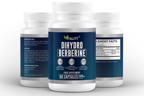 Dihydroberberine 550mg | 60 Capsules | 1 - Month Supply | Advanced Berberine Supplement for Blood Sugar, Weight & Metabolism Support - Vitality Supplements