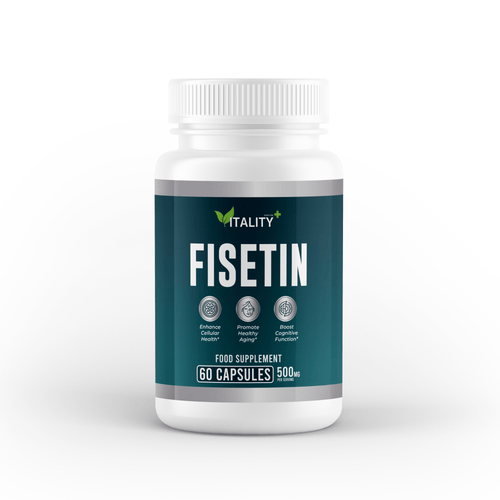 Fisetin 500mg Capsules – Powerful Antioxidant, Cognitive Support & Healthy Aging – 1 Month Supply - Vitality Supplements