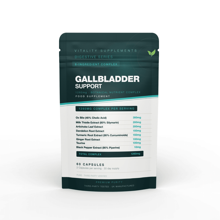 Gallbladder Support Complex | Ox Bile, Milk Thistle, Artichoke & Turmeric | 60 Capsules - Vitality Supplements