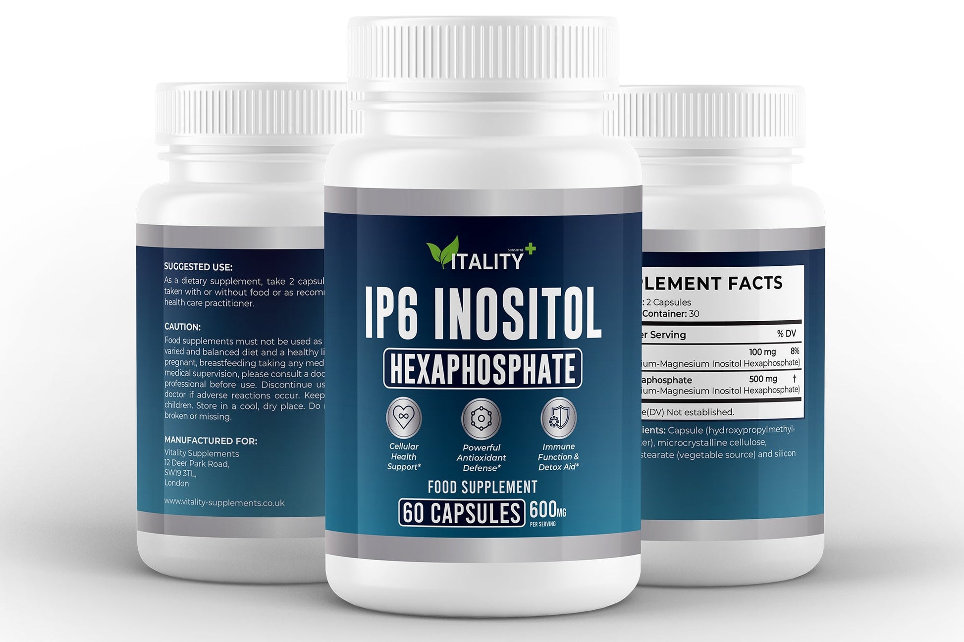 IP6 Inositol 600mg – Cellular Health & Immune Support – 60 Capsules (1 Month Supply) - Vitality Supplements