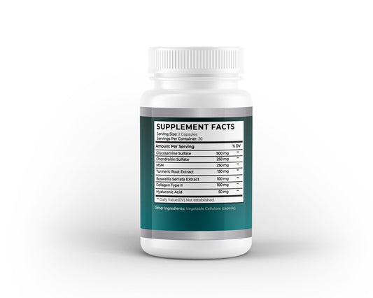 Joint Support Complex | Glucosamine, Chondroitin, MSM, Collagen & Turmeric | 60 Capsules - Vitality Supplements