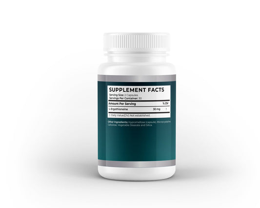 L - Ergothioneine 30mg Capsules – Cellular Protection & Oxidative Stress Support - Vitality Supplements