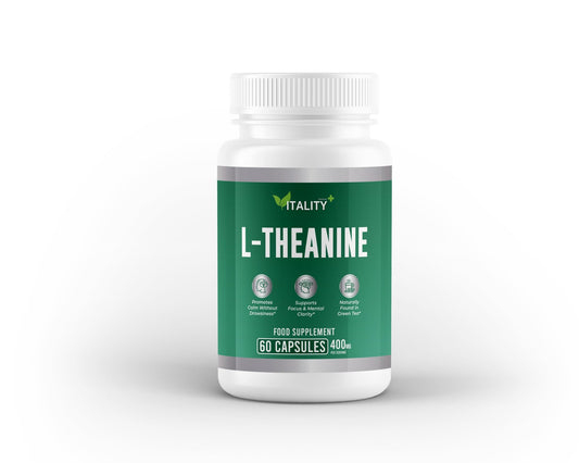 L - Theanine 400mg | 60 Capsules | Calming Amino Acid for Focus & Relaxation - Vitality Supplements