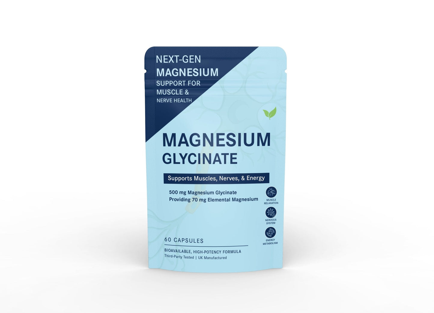 Magnesium Glycinate 500 mg – Gentle, High - Absorption Magnesium Capsules - Vitality Supplements