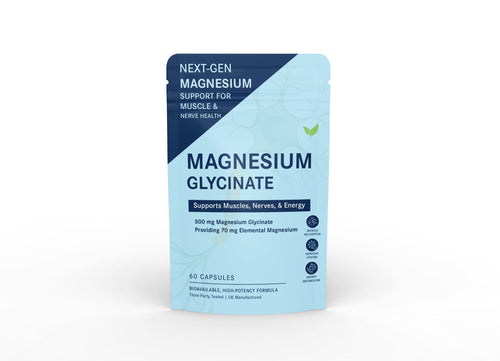 Magnesium Glycinate 500 mg – Gentle, High - Absorption Magnesium Capsules - Vitality Supplements