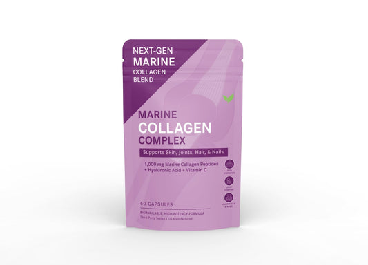Marine Collagen Complex – Hydrolysed Collagen Peptides with Hyaluronic Acid & Vitamin C - Vitality Supplements