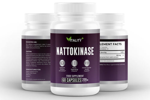 Nattokinase 200 mg Capsules | Cardiovascular & Circulatory Support | 60 Vegan Capsules - Vitality Supplements