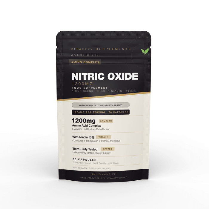 Nitric Oxide Booster – L-Arginine, Citrulline, Beta-Alanine | 60 Capsules - Vitality Supplements
