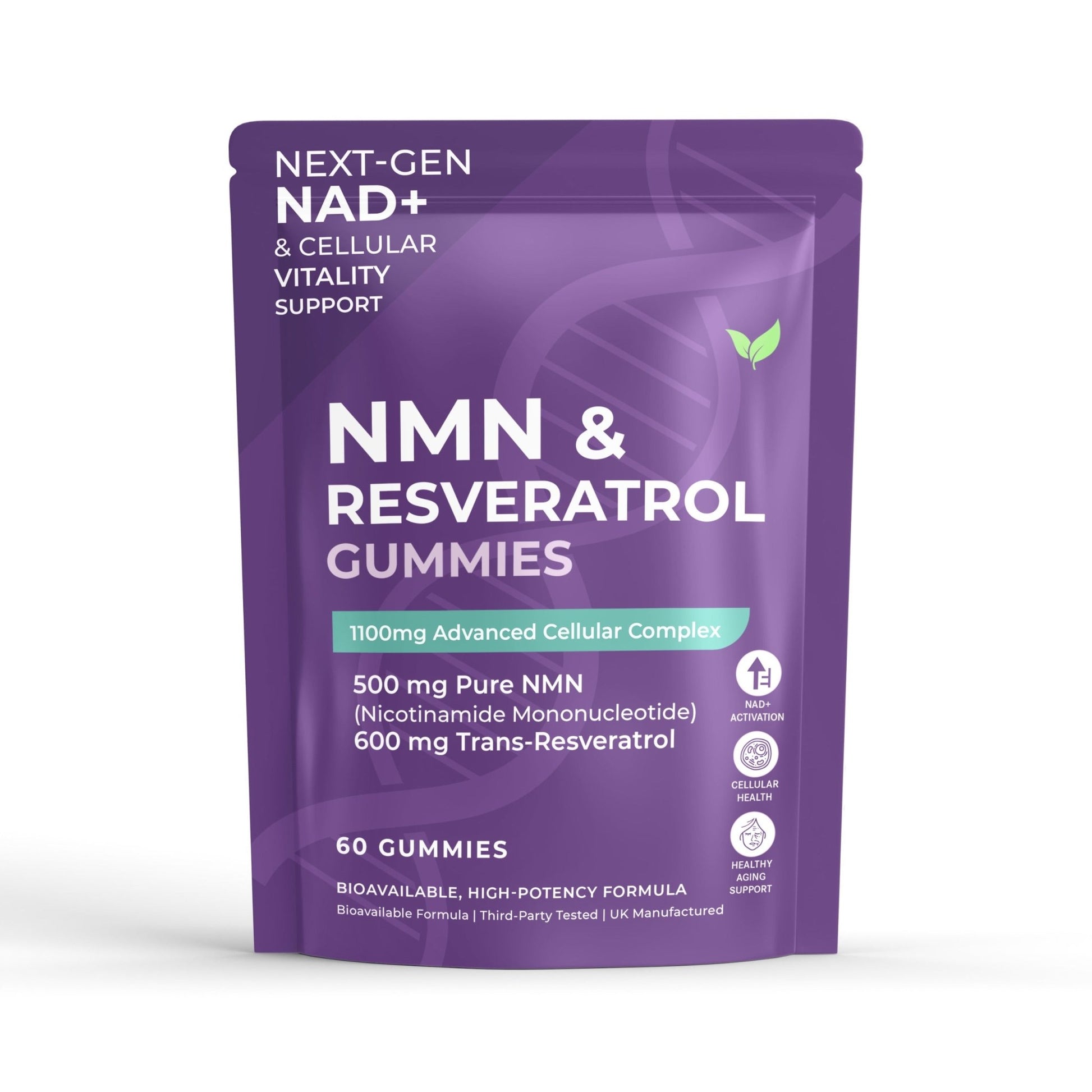 NMN & Resveratrol Gummies | NAD+ Support & Daily Vitality Formula (60 Gummies) - Vitality Supplements