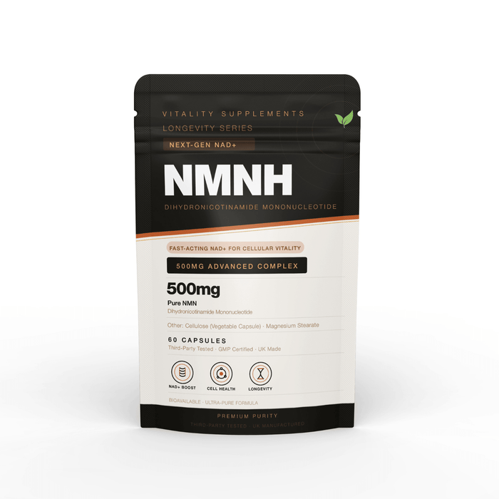 NMNH 500mg Capsules | Dihydronicotinamide Mononucleotide | NAD+ Precursor | 60 Capsules | UK Made | Vitality Supplements - Vitality Supplements