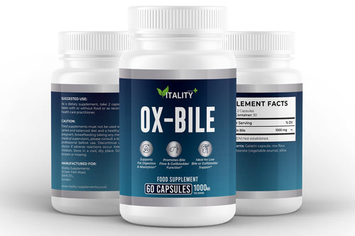 Ox Bile 1000mg Supplement | Digestive Support | 60 Capsules - Vitality Supplements
