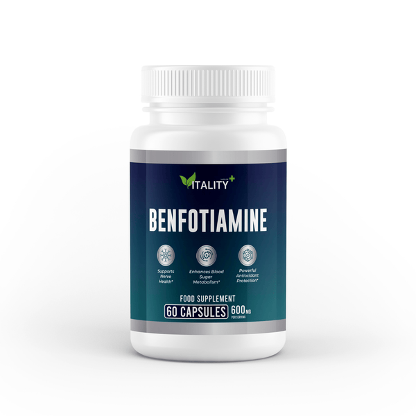 Premium Benfotiamine Capsules – 600mg Per Serving – Nerve Health, Blood Sugar Support & Cellular Protection – 1 Month Supply - Vitality Supplements